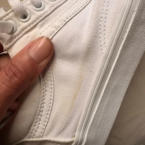 Classic Vans White Canvas Women’s Sneakers 10 - Picture 3 of 5